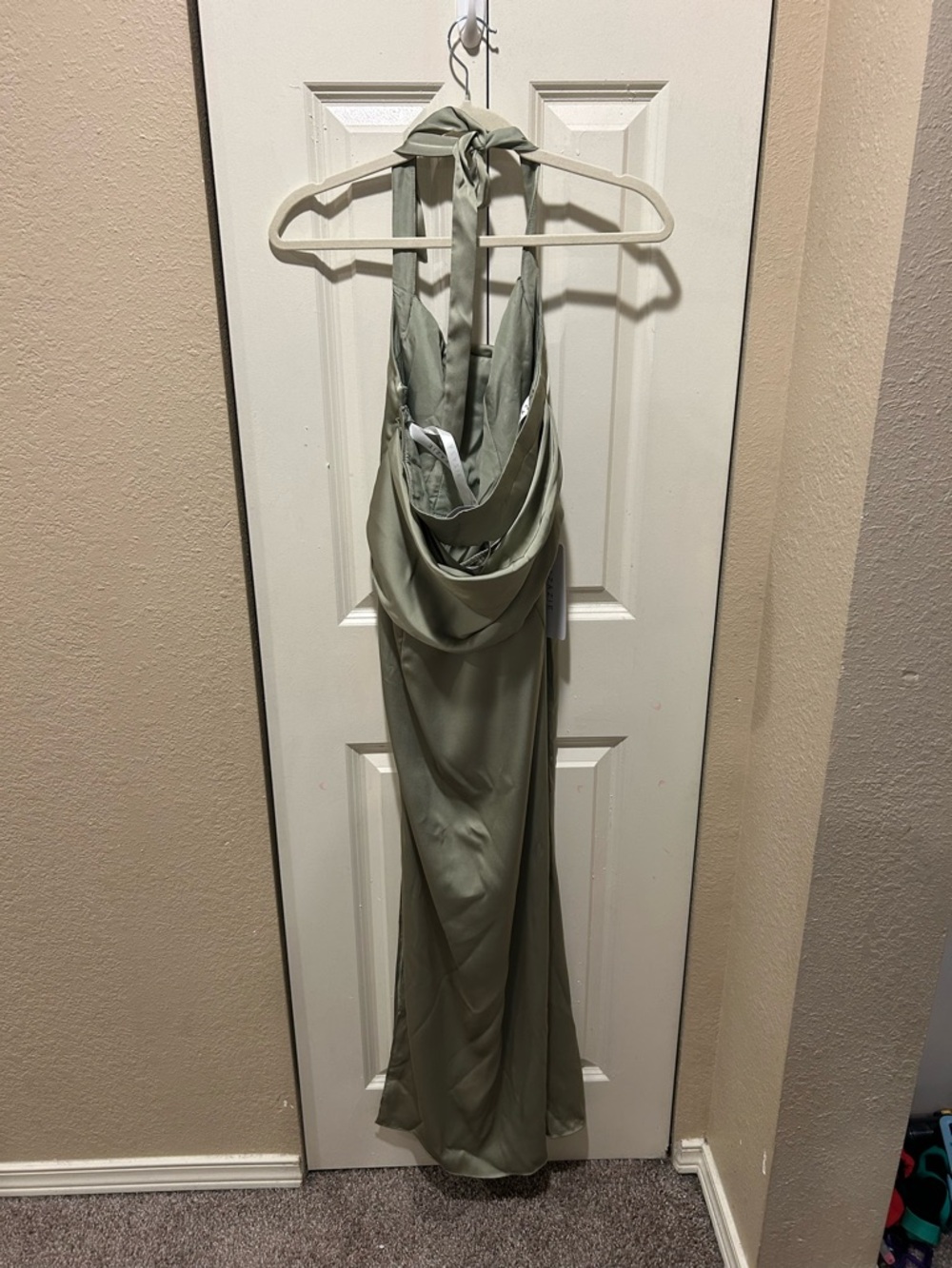 NWT Azazie Milo Bridesmaid Pistachio Satin Dress , XS /0 - Picture 9 of 13